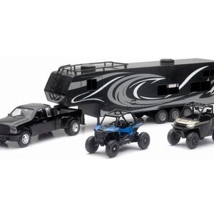 Truck , trailer and side by sides by new Ray toys .